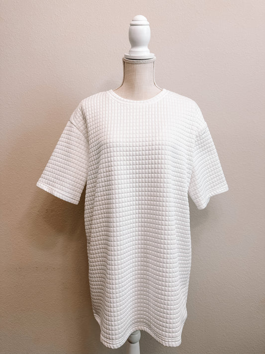 White Drop Shoulder Dress